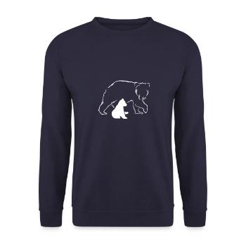 Ours ours ours brun mère bébé nature forêt amour - Sweat-shirt Unisexe - marine - Devant - Alina (178cm) & Michal (187cm)