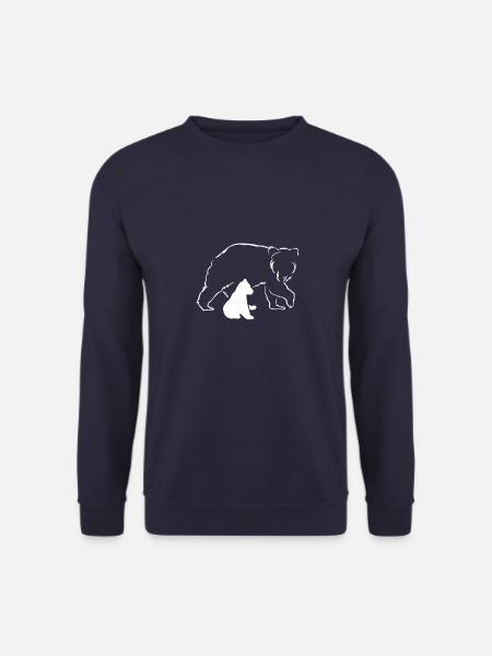 Bär Bären Braunbär Mutter Baby Natur Wald Liebe - Unisex Pullover - Navy
