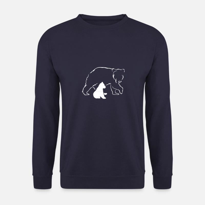 Bär Bären Braunbär Mutter Baby Natur Wald Liebe - Unisex Pullover - Navy