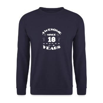 Awesome for 18 years - Unisex Sweatshirt - navy - Front - Alina (178cm) & Michal (187cm)