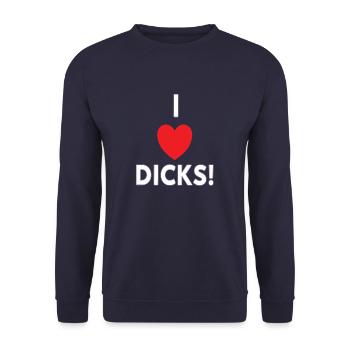 J'adore les bites! Chemise drôle pour amateur de bite - Sweat-shirt Unisexe - marine - Devant - Alina (178cm) & Michal (187cm)