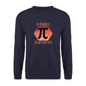 My Password Is The Last 8 Digits of Pi Vintage Mat - Unisex Sweatshirt - navy - Front - Alina (178cm) & Michal (187cm)