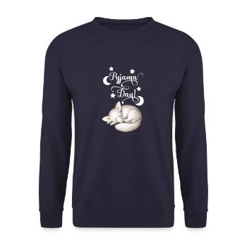 Nightgown pajamas pajamas sleeping late risers - Unisex Sweatshirt - navy - Front - Alina (178cm) & Michal (187cm)