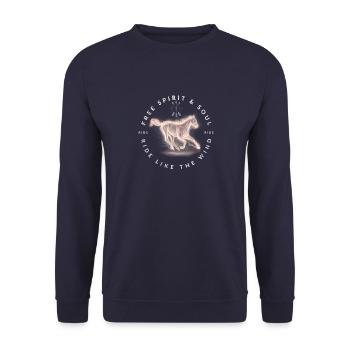 Free Spirit and Soul Ride Like Wind and Fire - Unisex Sweatshirt - navy - Front - Alina (178cm) & Michal (187cm)