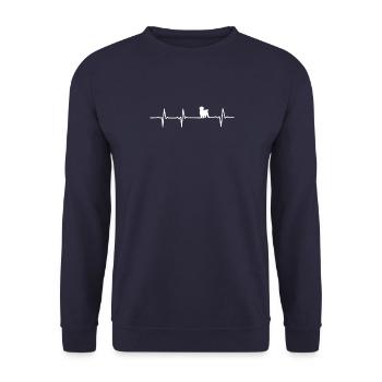 Cadeau pour animaux de compagnie de pouls de chien maltais - Sweat-shirt Unisexe - marine - Devant - Alina (178cm) & Michal (187cm)