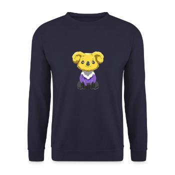 Cute Nonbinary and Genderqueer Koala - Unisex Sweatshirt - navy - Front - Alina (178cm) & Michal (187cm)