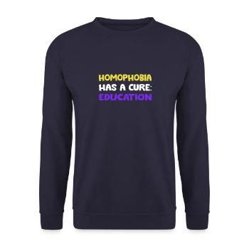 Funny nonbinary and genderqueer gift - Unisex Sweatshirt - navy - Front - Alina (178cm) & Michal (187cm)