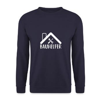 Bauhelfer vom Bauherr Bauherrin - Unisex Pullover - Navy - Vorne - Alina (178cm) & Michal (187cm)