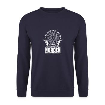 Du kannst mich aus dem Norden holen - Unisex Pullover - Navy - Vorne - Alina (178cm) & Michal (187cm)