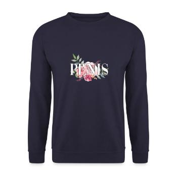 fleurs de pénis - Sweat-shirt Unisexe - marine - Devant - Alina (178cm) & Michal (187cm)