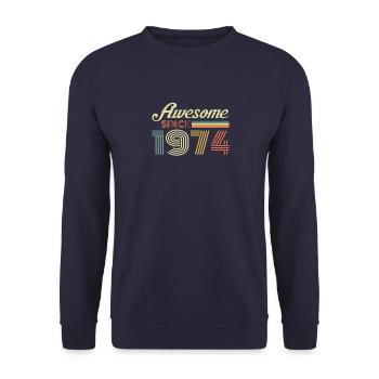 Génial depuis 1974 cadeau vintage rétro - Sweat-shirt Unisexe - marine - Devant - Alina (178cm) & Michal (187cm)