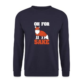Funny Fox Statement - Oh For Fox Sake - Unisex Sweatshirt - navy - Front - Alina (178cm) & Michal (187cm)