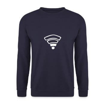no connection gamer game gaming wifi reception - Unisex Sweatshirt - navy - Front - Alina (178cm) & Michal (187cm)