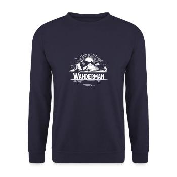 Camping Nature Caravan Hiking Wanderman Vacation - Unisex Sweatshirt - navy - Front - Alina (178cm) & Michal (187cm)