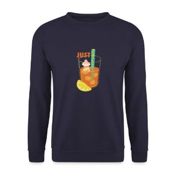 Relax with soft drink and fast food - Unisex Sweatshirt - navy - Front - Alina (178cm) & Michal (187cm)