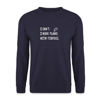 Pierogi Polen Polnisch Teigtaschen Spruch Geschenk - Unisex Pullover - Navy - Vorne - Alina (178cm) & Michal (187cm)