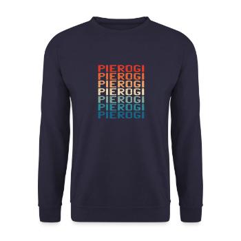 Pierogi Polonais Pologne Dumplings Cadeau Rétro - Sweat-shirt Unisexe - marine - Devant - Alina (178cm) & Michal (187cm)