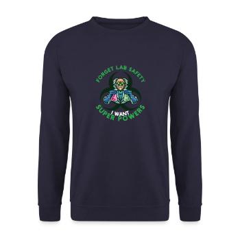 Forget the safety superpowers in the lab - Unisex Sweatshirt - navy - Front - Alina (178cm) & Michal (187cm)