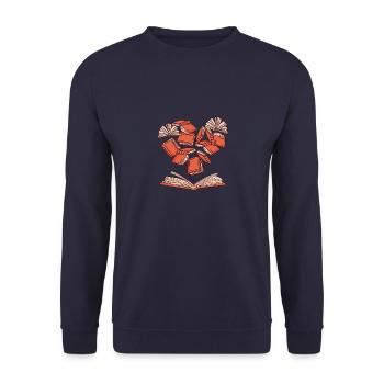 Herz der Bücher - Unisex Pullover - Navy - Vorne - Alina (178cm) & Michal (187cm)