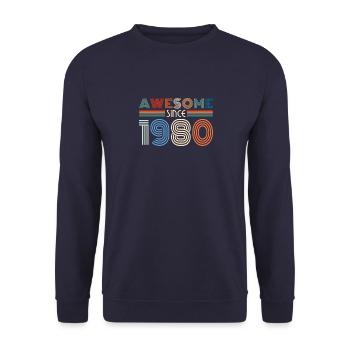 Awesome since 1980 retro vintage gift - Unisex Sweatshirt - navy - Front - Alina (178cm) & Michal (187cm)