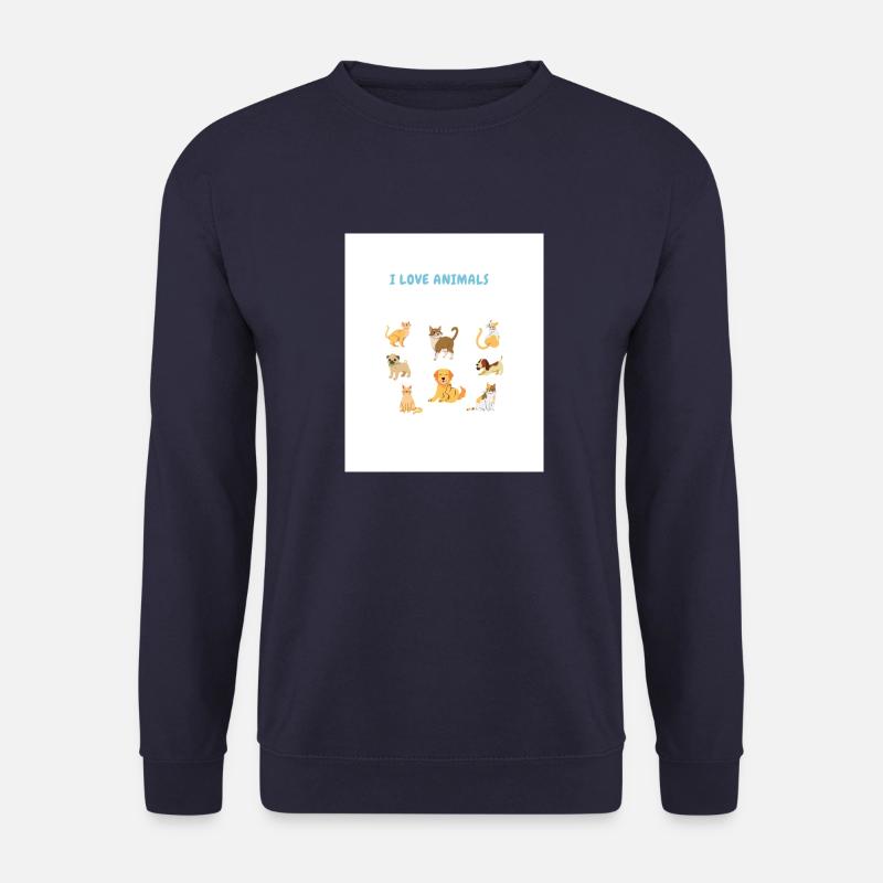 I love animals - Unisex Pullover - Navy