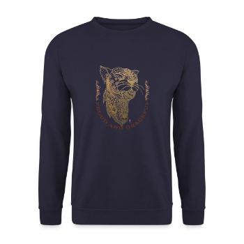 Panther – Stolz und anmutig - Unisex Pullover - Navy - Vorne - Alina (178cm) & Michal (187cm)
