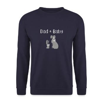 Hasen Vatertag Vaterliebe Dad Vater Liebe Baby - Unisex Pullover - Navy - Vorne - Alina (178cm) & Michal (187cm)