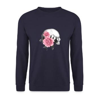 Gothik goth black skull death skull punk dark - Unisex Sweatshirt - navy - Front - Alina (178cm) & Michal (187cm)