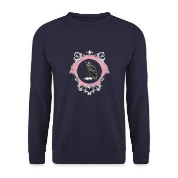 Flowers goth goth skull death skull punk - Unisex Sweatshirt - navy - Front - Alina (178cm) & Michal (187cm)
