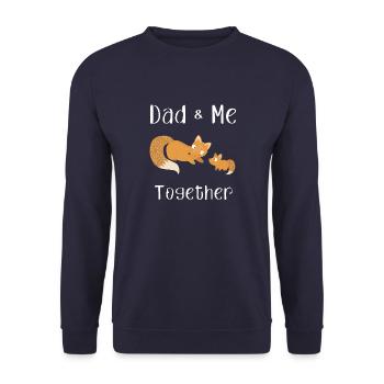 Füchse Vatertag Vaterliebe Dad Vater Liebe Baby - Unisex Pullover - Navy - Vorne - Alina (178cm) & Michal (187cm)
