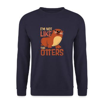 Loutre, je ne suis pas comme les loutres - Sweat-shirt Unisexe - marine - Devant - Alina (178cm) & Michal (187cm)