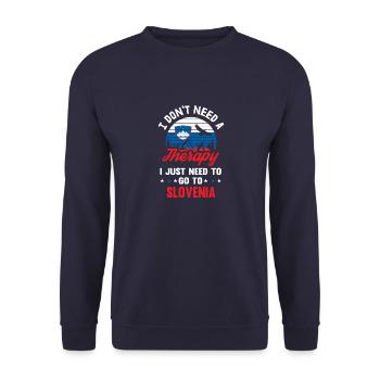 Drapeau de thérapie de la Slovénie cadeau rétro des Balkans - Sweat-shirt Unisexe - marine - Devant - Alina (178cm) & Michal (187cm)