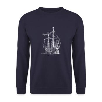 Nuit fleurs gothique goth crâne mort - Sweat-shirt Unisexe - marine - Devant - Alina (178cm) & Michal (187cm)