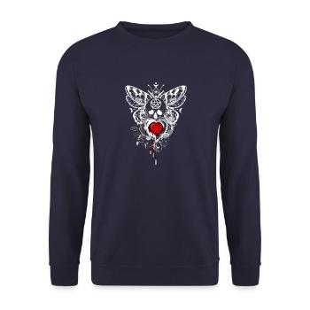 Nuit fleurs gothique goth crâne mort crâne punk - Sweat-shirt Unisexe - marine - Devant - Alina (178cm) & Michal (187cm)