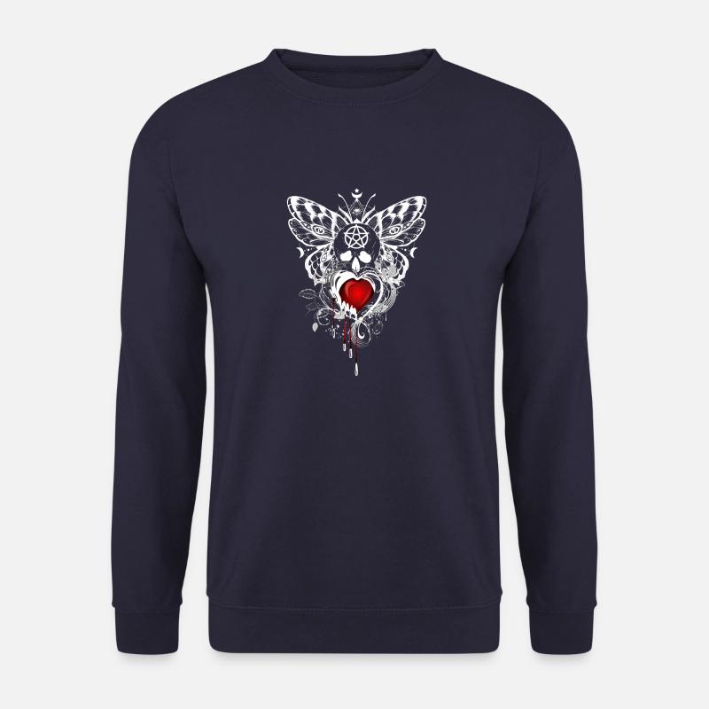 Nuit fleurs gothique goth crâne mort crâne punk - Sweat-shirt Unisexe - marine
