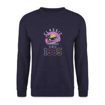 Vintage 1985 85 Birthday Retro Vintage Gift - Unisex Sweatshirt - navy - Front - Alina (178cm) & Michal (187cm)