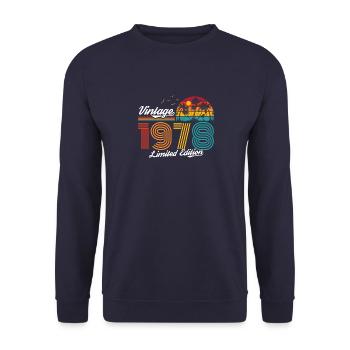 Vintage 1978 78 Birthday Retro Vintage Gift - Unisex Sweatshirt - navy - Front - Alina (178cm) & Michal (187cm)