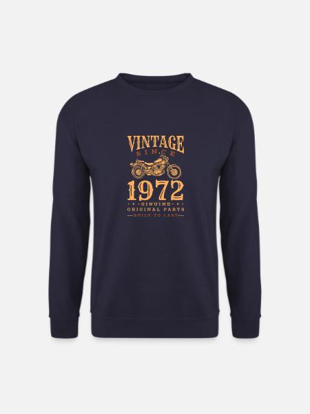 Vintage 1972 72 Geburtstag Retro Jahrgang Geschenk - Unisex Pullover - Navy