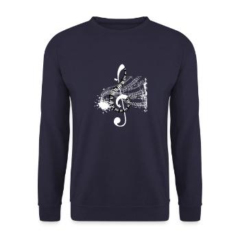 Musique Musique musiciens Clé de partition - Sweat-shirt Unisexe - marine - Devant - Alina (178cm) & Michal (187cm)