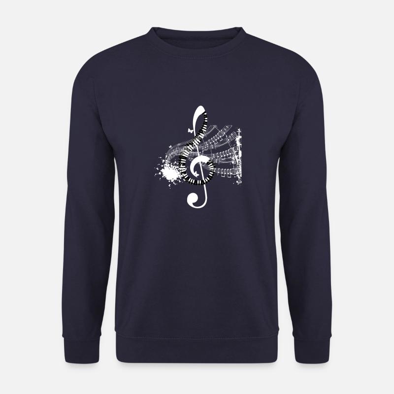 Musiknoten Musik Musiker Notenschlüssel Noten - Unisex Pullover - Navy