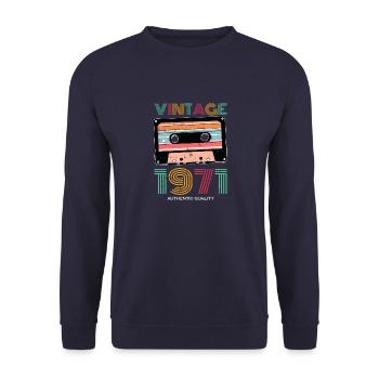 Vintage 1971 71 Anniversaire Retro Millésime cadeau - Sweat-shirt Unisexe - marine - Devant - Alina (178cm) & Michal (187cm)