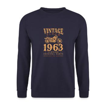 Vintage 1963 63 Anniversaire Rétro Millésime cadeau - Sweat-shirt Unisexe - marine - Devant - Alina (178cm) & Michal (187cm)