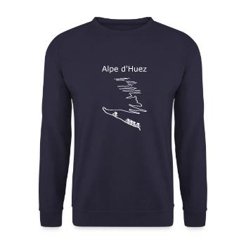 Alpe D Huez In Frankreich Fahrraddesign Für Männer - Unisex Pullover - Navy - Vorne - Alina (178cm) & Michal (187cm)