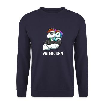 Father Daughter Unicorns - Dad Girl - Unisex Sweatshirt - navy - Front - Alina (178cm) & Michal (187cm)