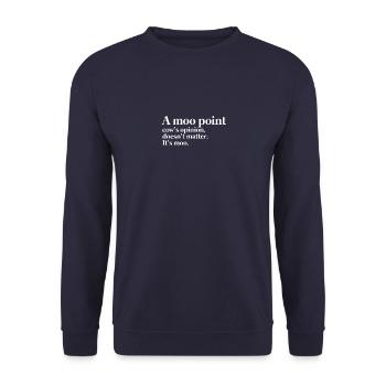 The Opinion of a Muh Point Cow Plays None - Unisex Sweatshirt - navy - Front - Alina (178cm) & Michal (187cm)