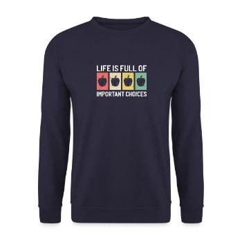 Paprika Vegetable Vegan Heart Spice Saying Gift - Unisex Sweatshirt - navy - Front - Alina (178cm) & Michal (187cm)