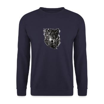 wild wolf - Unisex Sweatshirt - navy - Front - Alina (178cm) & Michal (187cm)