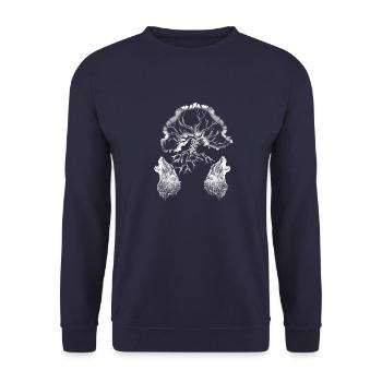 Celtic Ireland Viking Celtic Knot Pattern Tree - Unisex Sweatshirt - navy - Front - Alina (178cm) & Michal (187cm)