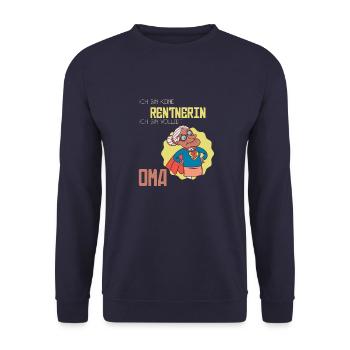 Oma in Vollzeit! - Unisex Pullover - Navy - Vorne - Alina (178cm) & Michal (187cm)