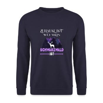Schwarzwald - Zuhause ist wo mein Schwarzwald ist - Unisex Pullover - Navy - Vorne - Alina (178cm) & Michal (187cm)